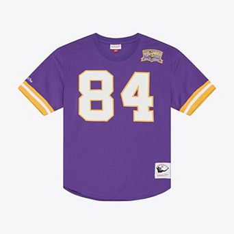 Men's Mitchell & Ness Randy Moss Purple Minnesota Vikings Retired Player Name & Number Mesh Top