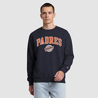 Men's Champion Navy San Diego Padres Fleece Crew Sweatshirt