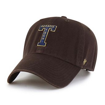 Men's '47 Brown Georgia Tech Yellow Jackets Vault Clean Up Adjustable Hat