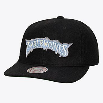 Men's Mitchell & Ness Black Minnesota Timberwolves Hardwood Classics Retro Roots Vintage Adjustable Hat