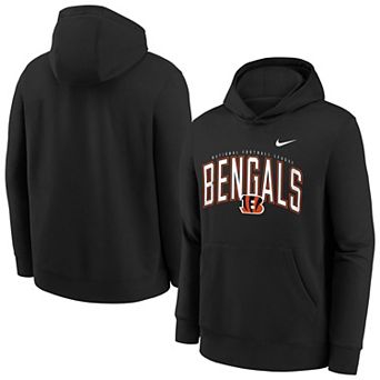 Youth Nike Black Cincinnati Bengals Logo Arch Fleece Hoodie