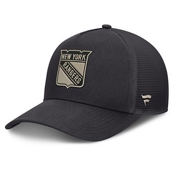 Men's Fanatics Charcoal New York Rangers Road Soft Wash A-Frame Meshback Hat
