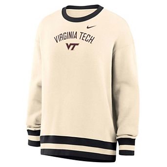 Women's Nike Natural Virginia Tech Hokies Oversized Phoenix Fleece Sweatshirt