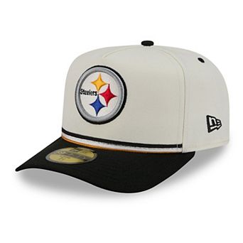 Men's New Era Cream/Black Pittsburgh Steelers Vintage A-Frame 59FIFTY Fitted Hat