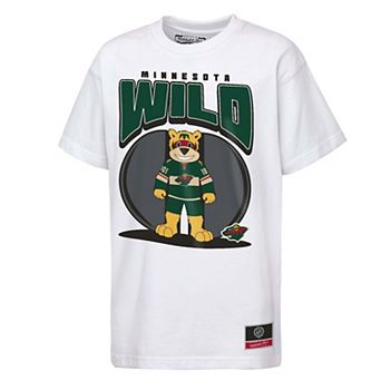 Youth Mitchell & Ness White Minnesota Wild Mascot Mania T-Shirt