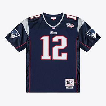 Men's Mitchell & Ness Tom Brady Navy New England Patriots Super Bowl XXXVI Authentic Throwback Jersey