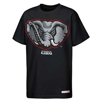 Youth Mitchell & Ness Black Alabama Crimson Tide Mascot Big Face Heavyweight T-Shirt