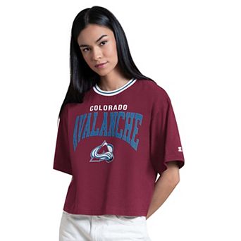 Women's Starter Burgundy Colorado Avalanche Ace Cropped T-Shirt