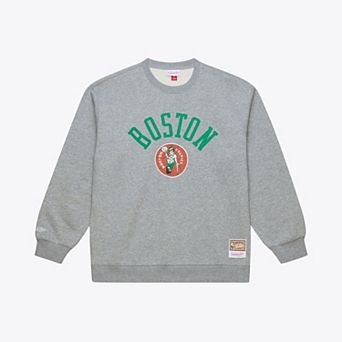 Men's Mitchell & Ness Heather Gray Boston Celtics Walk-Off Fleece Sweatshirt