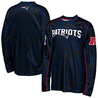 Youth Outerstuff Navy New England Patriots Tailgate Performance Long Sleeve T-Shirt