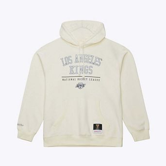 Men's Mitchell & Ness Cream Los Angeles Kings Walk-Off Vintage Logo Fleece Hoodie