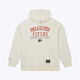 Men's Mitchell & Ness Cream Philadelphia Flyers Walk-Off Vintage Logo Fleece Hoodie