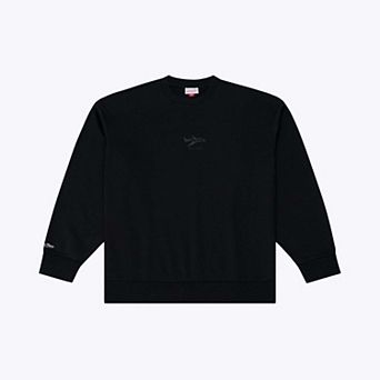 Men's Mitchell & Ness Black New York Jets Core Essentials Micro Logo Fleece Sweatshirt