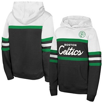 Youth Mitchell & Ness Black/White Boston Celtics Vintage Head Coach Hoodie