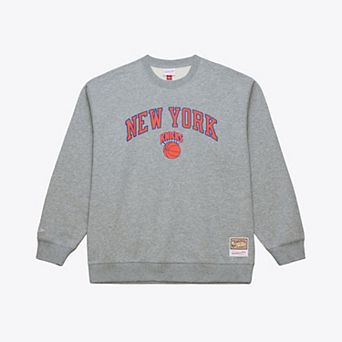 Men's Mitchell & Ness Heather Gray New York Knicks Walk-Off Fleece Sweatshirt