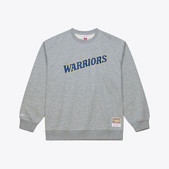 Men's Mitchell & Ness Heather Gray Golden State Warriors Walk-Off Fleece Sweatshirt