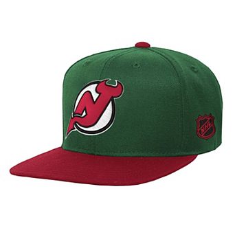 Youth Mitchell & Ness Green/Red New Jersey Devils Legendary Snapback Hat