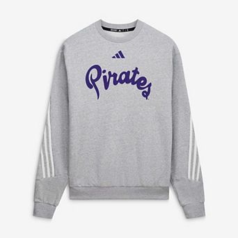 Men's adidas Heather Gray ECU Pirates Three-Stripe Sweatshirt
