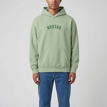 Men's Uscape Apparel Green Oregon Ducks Upside Down Embroidered Vintage Heavyweight Hoodie