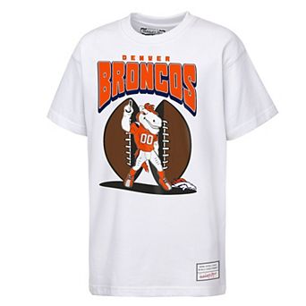Youth Mitchell & Ness White Denver Broncos Mascot Mania T-Shirt