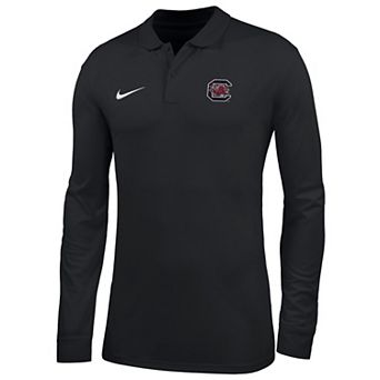 Men's Nike Black South Carolina Gamecocks Dri-FIT Long Sleeve Victory Polo