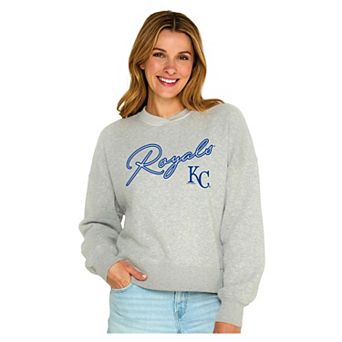 Women's Soft as a Grape Heather Gray Kansas City Royals Snuggly Sweatshirt