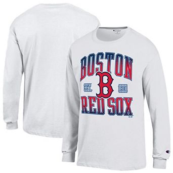 Men's Champion White Boston Red Sox Jersey Long Sleeve T-Shirt