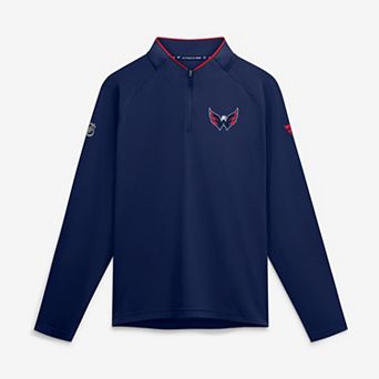 Men's Fanatics Navy Washington Capitals Authentic Pro Rink Raglan Lightweight Quarter-Zip Pullover