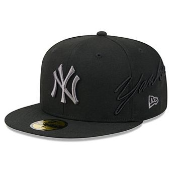 Men's New Era Black New York Yankees Side Script 59FIFTY Fitted Hat