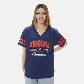 Women's ZooZatz Navy Virginia Cavaliers Mesh Jersey Kickoff T-Shirt