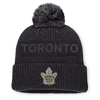 Men's Fanatics Charcoal Toronto Maple Leafs Road Phantom Cuffed Knit Hat with Pom