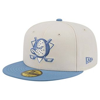 Men's New Era Cream/Blue Anaheim Ducks Color Pack Two-Tone 59FIFTY Fitted Hat