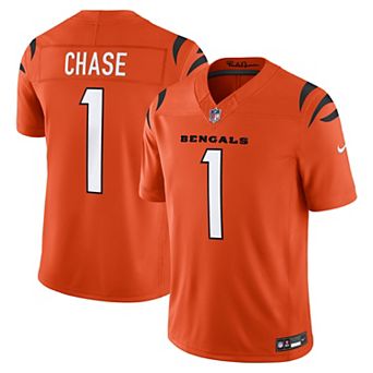 Men's Nike Ja'Marr Chase Orange Cincinnati Bengals Alternate Vapor F.U.S.E. Stitched Limited Jersey