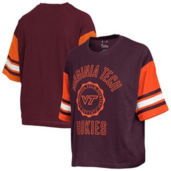 Women's Pressbox Maroon Virginia Tech Hokies Sunday Colorblock Seal T-Shirt