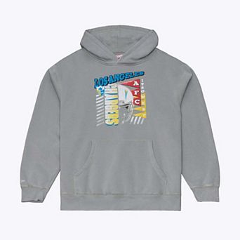 Men's Mitchell & Ness Gray Los Angeles Chargers Core Essentials Street Graphic Fleece Hoodie
