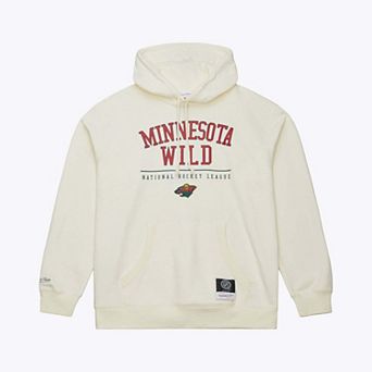Men's Mitchell & Ness Cream Minnesota Wild Walk-Off Logo Fleece Hoodie