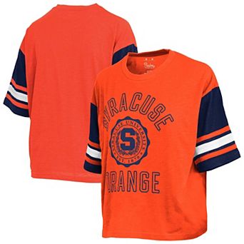 Women's Pressbox Orange Syracuse Orange Sunday Colorblock Seal T-Shirt