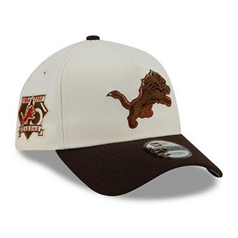 Men's New Era Cream/Brown Detroit Lions Pumpkin Spice A-Frame 9FORTY Adjustable Hat