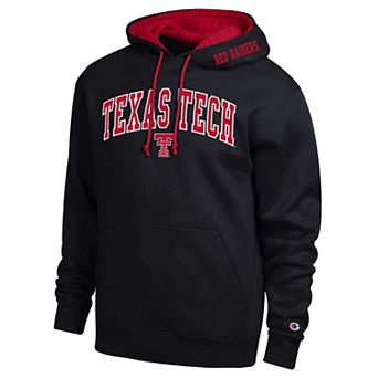 Men's Champion Black Texas Tech Red Raiders Arch Tackle Twill Hoodie