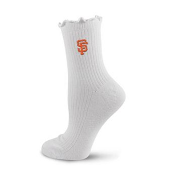 Women's PRO Compression White San Francisco Giants Logo Lettuce Hem Quarter Socks
