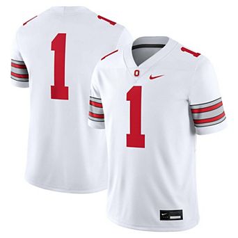 Men's Nike #1 White Ohio State Buckeyes Road Game Football Jersey