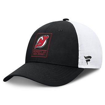 Men's Fanatics Black/White New Jersey Devils Authentic Pro Train Meshback Adjustable Hat