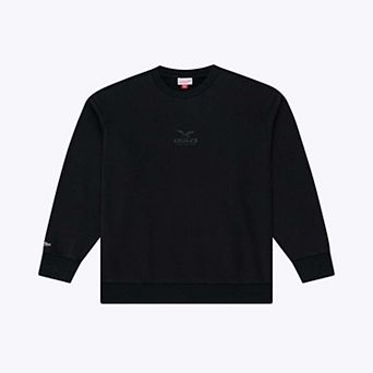 Men's Mitchell & Ness Black Philadelphia Eagles Core Essentials Micro Logo Fleece Sweatshirt