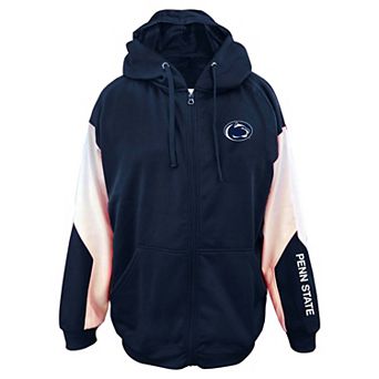 Men's Big & Tall Profile Navy Penn State Nittany Lions Sleeve Block Full-Zip Hoodie