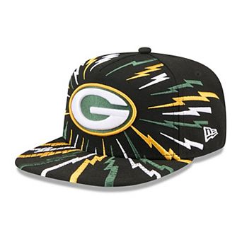Youth New Era Black Green Bay Packers Bolt A-Frame 9FIFTY Snapback Hat