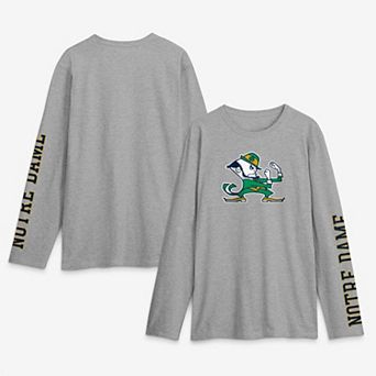Men's Logo Athletic Heather Gray Notre Dame Fighting Irish Primary Logo Long Sleeve T-Shirt