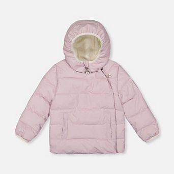 Little Kids Unisex Quilted Winter Jacket Adapted for Car Seats
