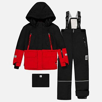 Big Kids Boy Two Piece Teknik Cordura-Reinforced Snowsuit with Hooded Jacket and Snow Pants