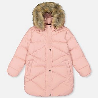 Little Kids Girl Diamond Quilted Long Winter Puffer Coat
