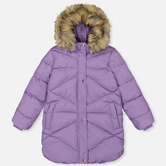 Little Kids Girl Diamond Quilted Long Winter Puffer Coat